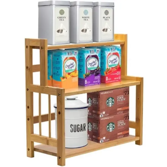 Sorbus 3-Tier Bamboo Kitchen Countertop Organizer - ideal for storage and display, stores your favorite spices, seasonings, and household items image {3}