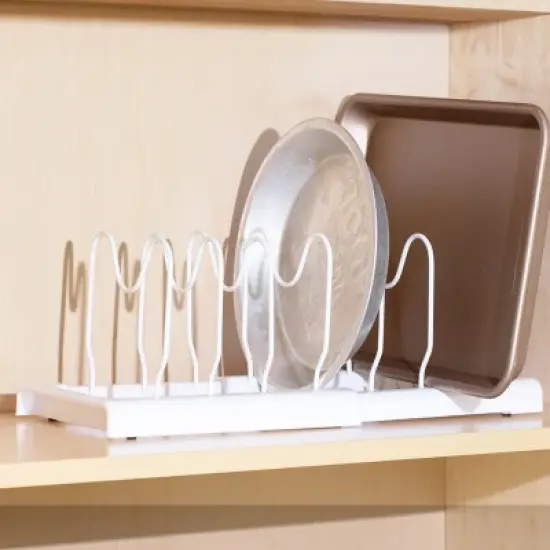 Better Houseware White-Coated-Steel Adjustable Cookware Rack image {3}