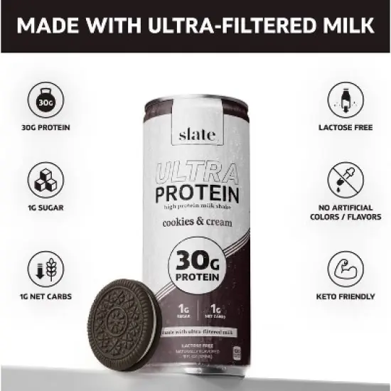 Slate Milk Ultra Cookies and Cream Protein Milk Shake - 11 fl oz image {3}