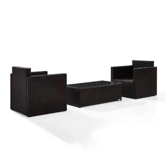 Palm Harbor 3pc Outdoor Wicker Seating Set - Sand - Crosley image {9}