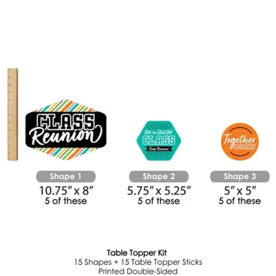 Big Dot of Happiness Still Got Class - High School Reunion Party Centerpiece Sticks - Table Toppers - Set of 15 image {6}