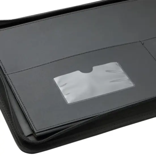 Juvale 7 Ring Business Checkbook Binder with Zipper for Checks, PU Leather - 15 x 11 x 2 In image {7}