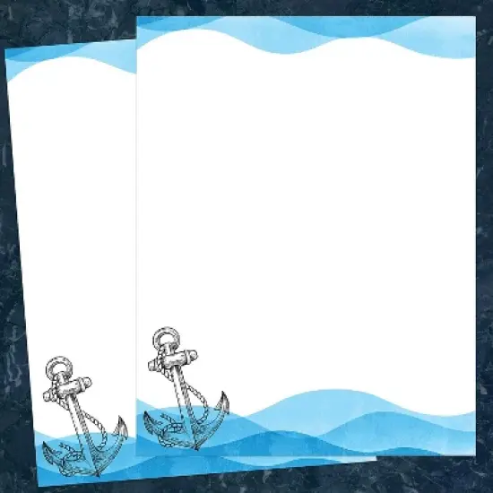 Great Papers Ocean Nautical Anchor Everyday Letterhead Multicolored 50 Sheets/Pack (2025015) image {1}