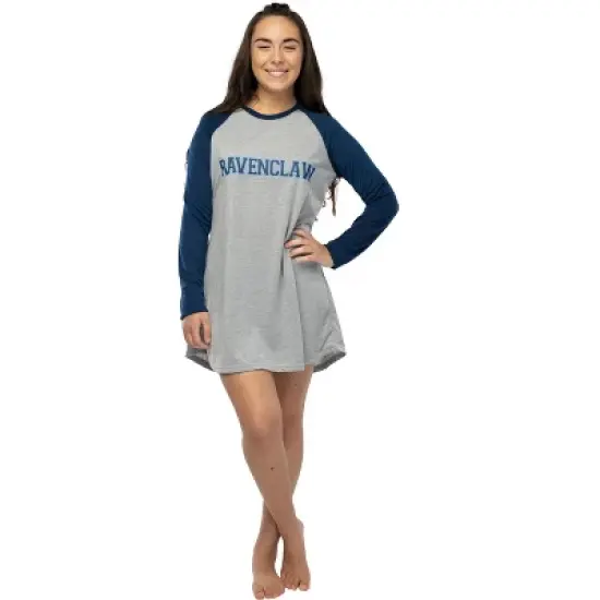 Juniors Harry Potter Hogwarts Houses Pajama Nightgown Raglan Sleep Shirt image {8}