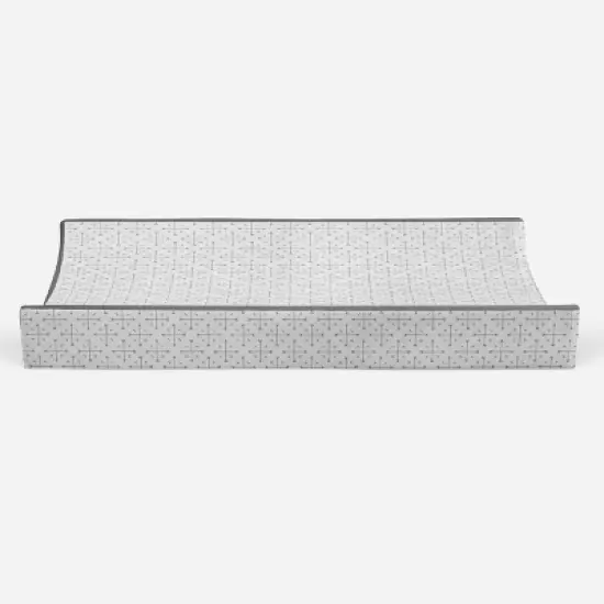 Bacati - Love Quilted Muslin Changing Pad Cover Gray image {4}