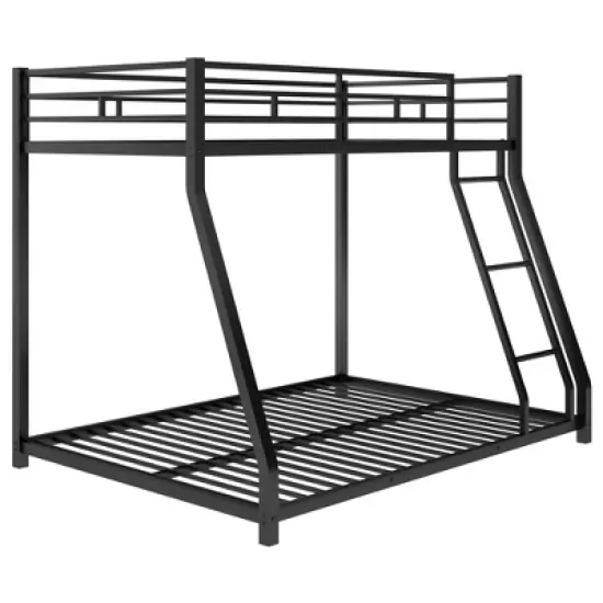 Twin over Full Metal Floor Bunk Bed with Ladder-ModernLuxe image {6}