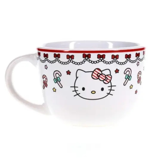 Silver Buffalo Sanrio Hello Kitty Holiday Ceramic Soup Mug | Holds 24 Ounces image {2}