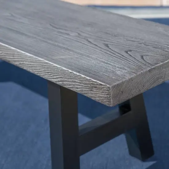 Lido Concrete Patio Dining Bench - Gray - Christopher Knight Home image {3}