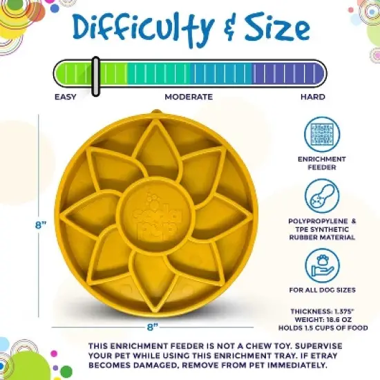 Sunflower Design eTray Enrichment Shallow Slow Feeder Dog Bowl image {3}