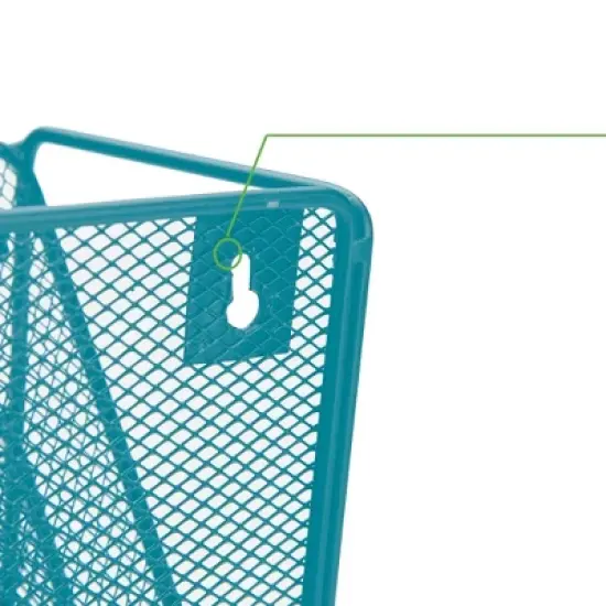 Mind Reader 5-Tier Vertical File Storage, Desktop Organizer, Wall Mount, Office, Metal Mesh, 12.75"L x 4"W x 16"H, Turquoise image {3}