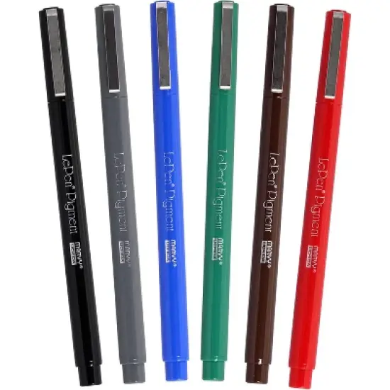 Marvy Uchida&reg; LePen&reg; Pigment Pens, Primary Colors, Pack of 6 image {4}