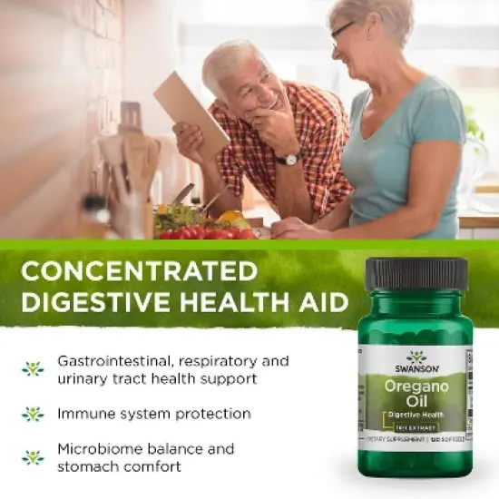 Swanson Premium Oregano Oil, Promotes Healthy Aging Functions, Helps Immune & Respiratory Function, Offers Antioxidant Defense, 150 mg (120 Softgels) image {2}