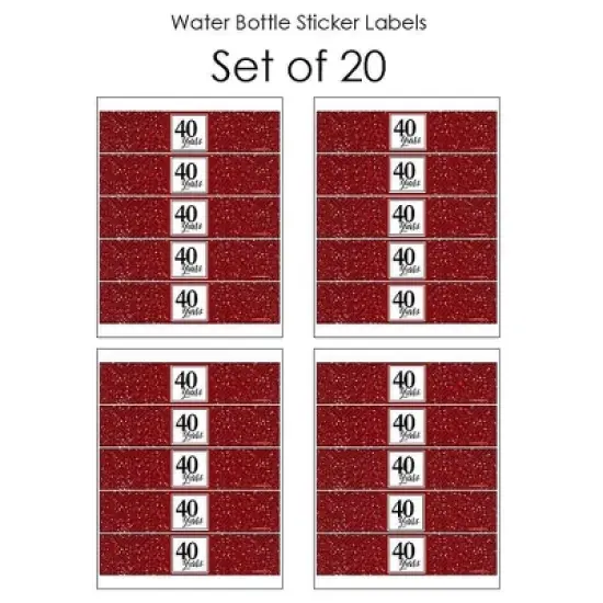 Big Dot of Happiness We Still Do - 40th Wedding Anniversary - Anniversary Party Water Bottle Sticker Labels - Set of 20 image {2}