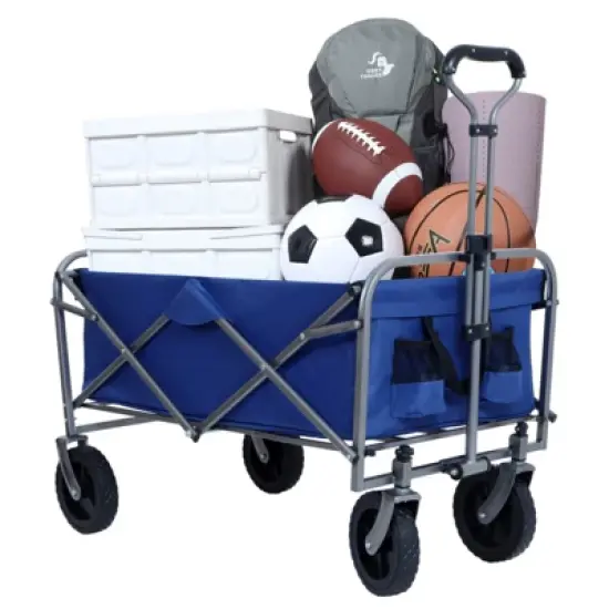 FATMOON Collapsible Utility Wagon Cart with 360lb Capacity & Adjustable Handle & Cup Holders for Beach,Camping,Gardening, Outdoor image {14}