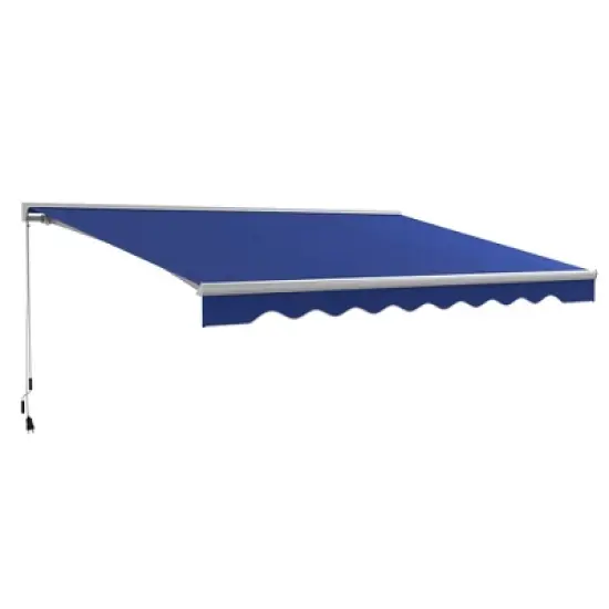 Outsunny 16.5' x 10' Electric Awning, Patio Retractable Awning with LED Lights and Remote Controller, Blue image {3}