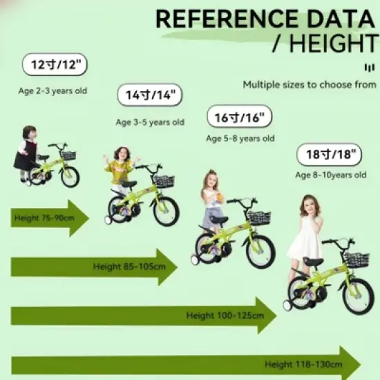 YONWAY 16 inch Sporty Kids Bike with Training Wheels and Stand Adjustable Saddle for Aged 4-8 Years Tall Height 41-53 inches image {15}