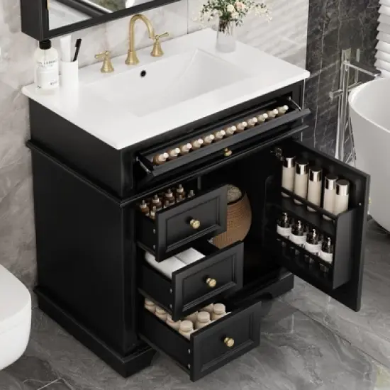 Dexmalle 30" Bathroom Vanity with Multi Storage image {2}