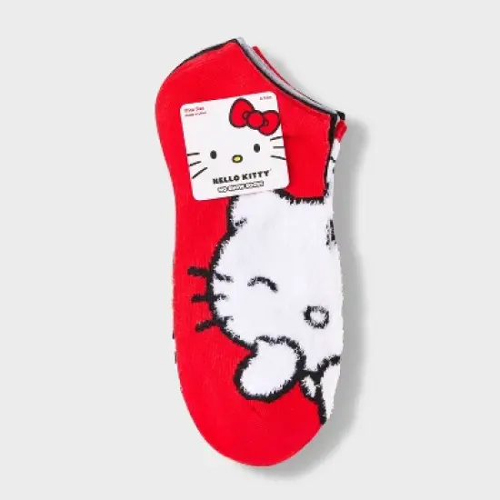Women's Hello Kitty 6pk Low Cut Socks - Red/Black/Heather Gray 4-10: Knit Polyester, Machine Wash, Tumble Dry image {1}