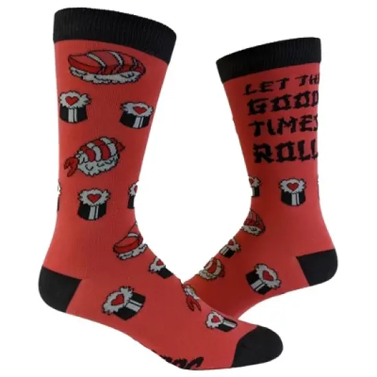 Crazy Dog Women's Let The Good Times Roll Socks Funny Japanese Sushi Sashimi Food Novelty Footwear image {9}