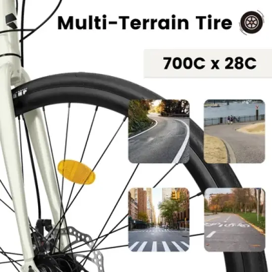 VASIP 700C Road Bike - 28" Lightweight Aluminum Frame, Disc Brakes, 16-Speed, Fast Acceleration - Men's/Women's Bicycle image {2}