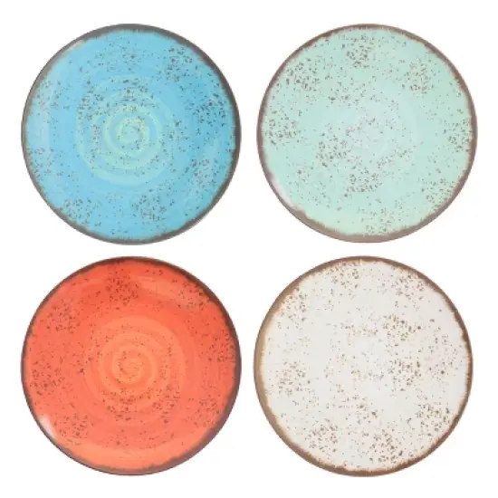 Elama Pryce 12 Piece Melamine Dinnerware Set is Assorted Colors image {8}
