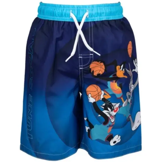 SPACE JAM Looney Tunes Buggs Bunny Daffy Duck Sylvester Rash Guard and Swim Trunks Little Kid to Big Kid image {2}