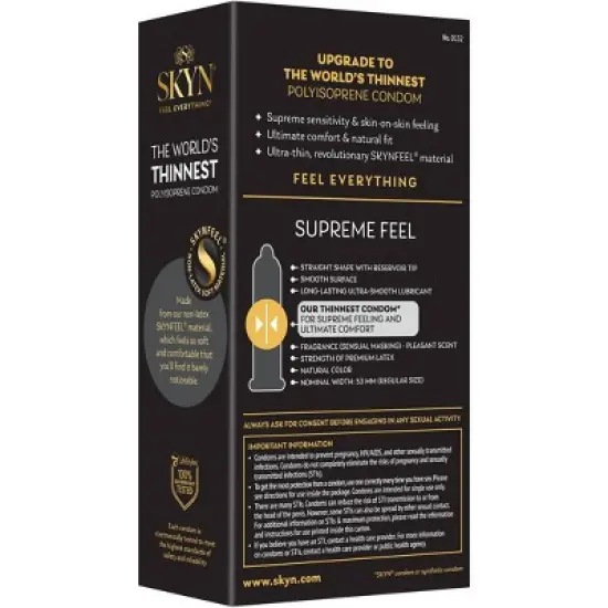SKYN Supreme Non-Latex Lubricated Condoms - 10ct image {11}
