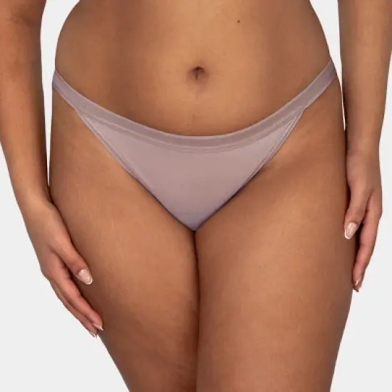 Curvy Couture Women's Plus Size Sheer Mesh String Bikini Panty image {7}