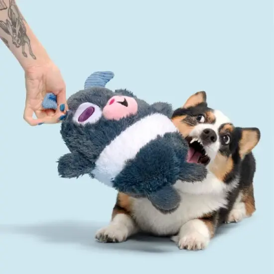BARK Classic Fuzzy Farm Goat Dog Toy image {3}