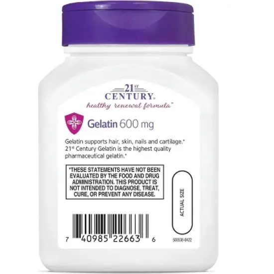 21st Century Gelatin 600 mg 100 Capsules image {3}