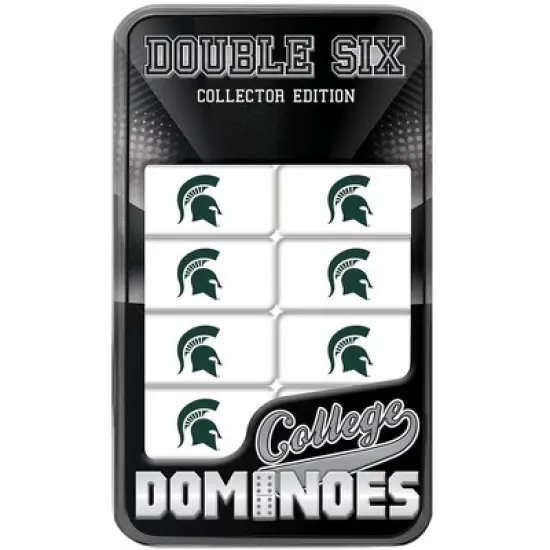 MasterPieces Officially Licensed NCAA Michigan State Spartans 28 Piece Dominoes Game for Adults image {1}