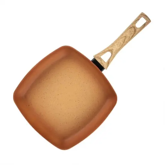 Hamilton Beach HBV111 11 Inch Forged Aluminum Terracotta Nonstick Coated Griddle Frying Pan Skillet with Bakelite Handle, Copper image {3}