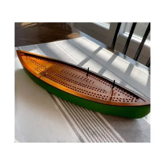 AreYouGame.com Canoe Cribbage Board Game: Strategy Board Game for Two Players with Pegs & Instructions image {6}