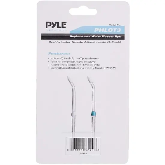 Pyle Replacement Tooth Polishing Water Flosser Nozzle Tips - (2-Pack) (PHLOT3) image {1}
