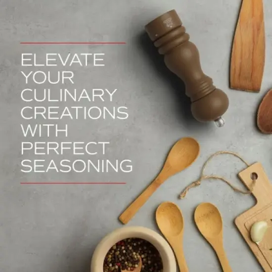 Peugeot Paris u'Select 7-inch Salt Mill - Manual Rock Salt Mill with Adjustable Precision Grinding, Stainless Steel & Beechwood - (Mocha) image {5}