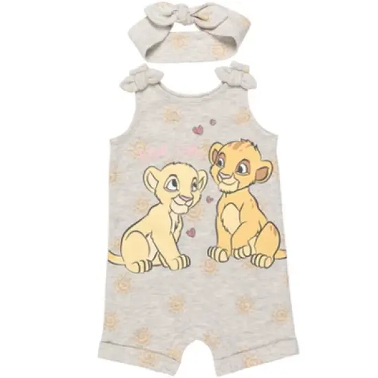 Disney Lion King Minnie Mouse Winnie the Pooh Simba Girls Romper and Headband Toddler image {13}