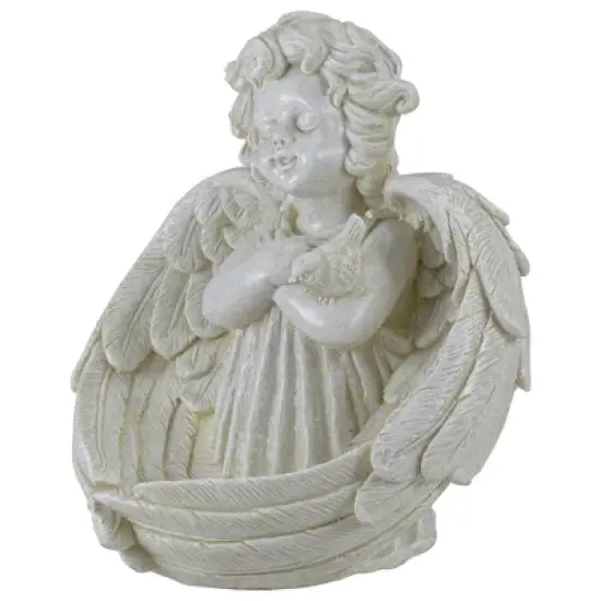 Northlight 9" Cherub Angel Wings Bird Feeder Outdoor Garden Statue image {3}