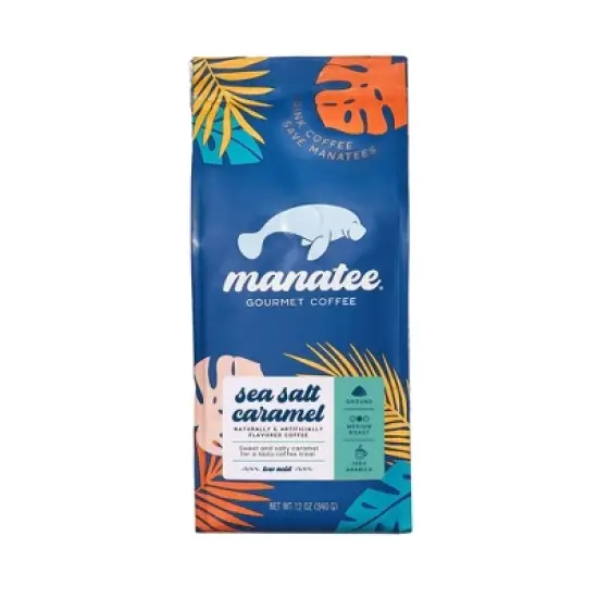 Manatee Gourmet Coffee Sea Salt Caramel Flavored Blend Medium Roast Ground Coffee - 12oz image {8}