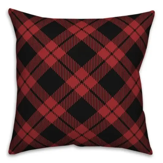 Creative Products Red and Black Plaid 18x18 Indoor / Outdoor Pillow image {3}