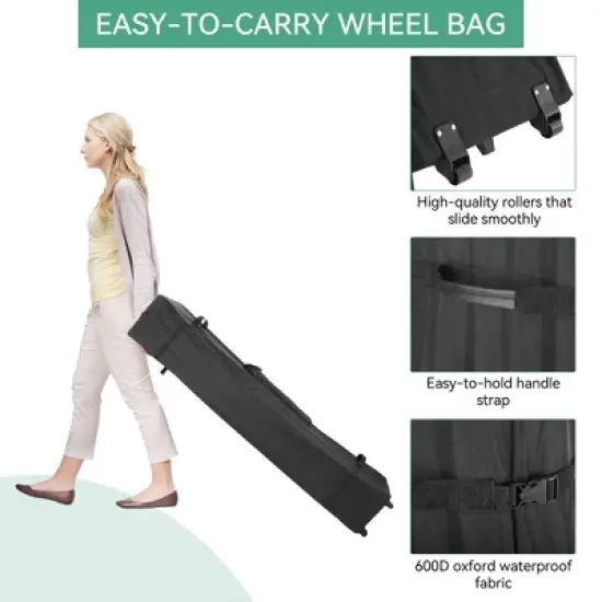 10x20 Pop Up Canopy Tent with 6 Removable Sidewalls, Commercial Heavy Duty Pop Up Canopy Tents for Parties,10x20 Tents with Roller Bag, White image {4}