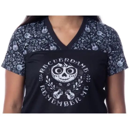 Disney Womens' Coco Remember Me Sleep Pajama Jogger Set Loungewear Black image {2}