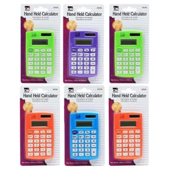 Charles Leonard Primary Calculator Single 8 Digit Display, Pack of 6 image {2}