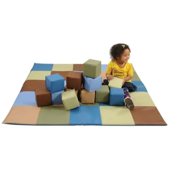 Kaplan Early Learning Woodland Patchwork Natural Colored Toddler Blocks - 12 Pieces image {1}