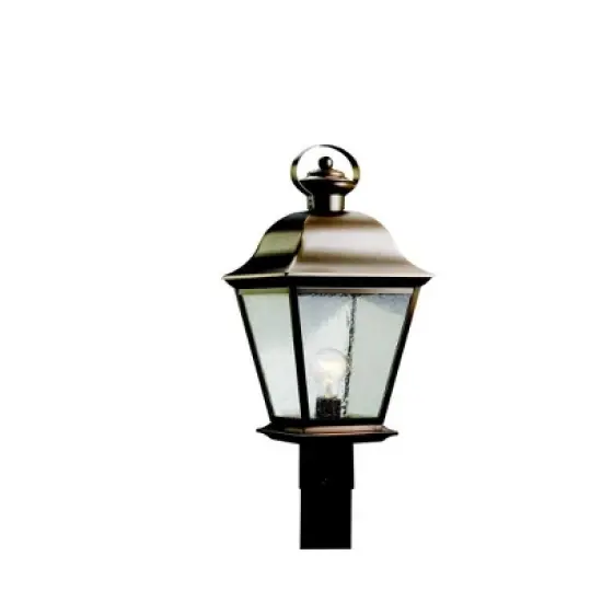 Mount Vernon 19.5" 1 Light Outdoor Post Light with Clear Seeded Glass in Black image {2}