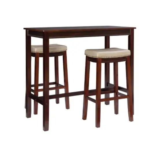 3pc Claridge Bar Height Dining Set - Linon image {21}