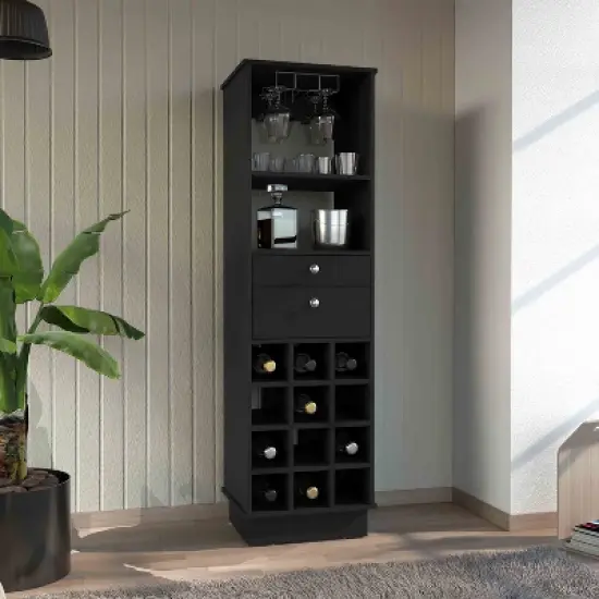 Gulches Classic Bar Cabinet: Elegant Storage for Wine Lovers image {6}