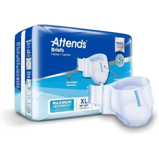 Attends Adult Unisex Briefs with Refastenable Tabs image {8}