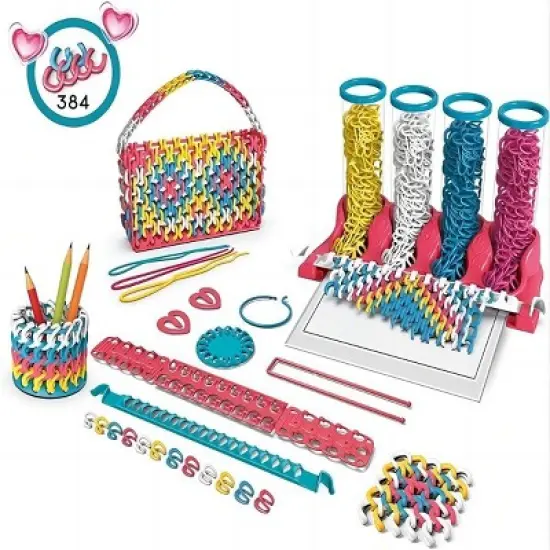 TopComfy Baby and Toddler Learning Toy DIY Ribbon Weaving Jewelry Kit for Creative Craft Play, Multicolored, 14.17"*10.62"*2.75" image {5}