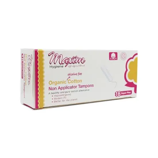 Maxim Non-Applicator Organic Super Plus Absorbency Tampons 16Ct image {3}