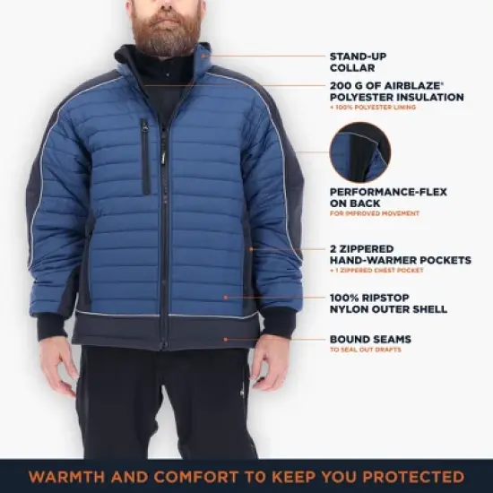 RefrigiWear Men's Frostline Insulated Jacket with Performance-Flex image {2}